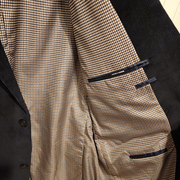 Mens Saddlebred Corduroy Sports Coat Blazer Dark Blue/Navy 44L Dapper Polished - Picture 5 of 10
